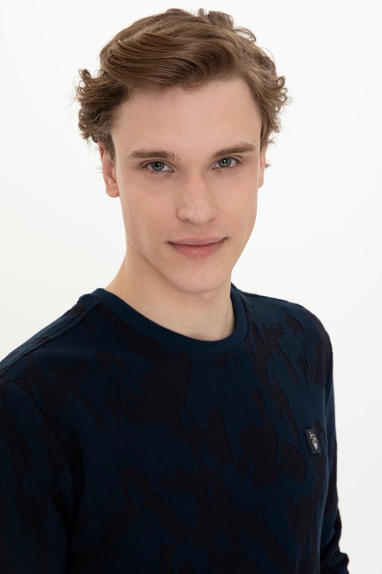 Erkek Lacivert Bisiklet Yaka Sweatshirt - 50241362019