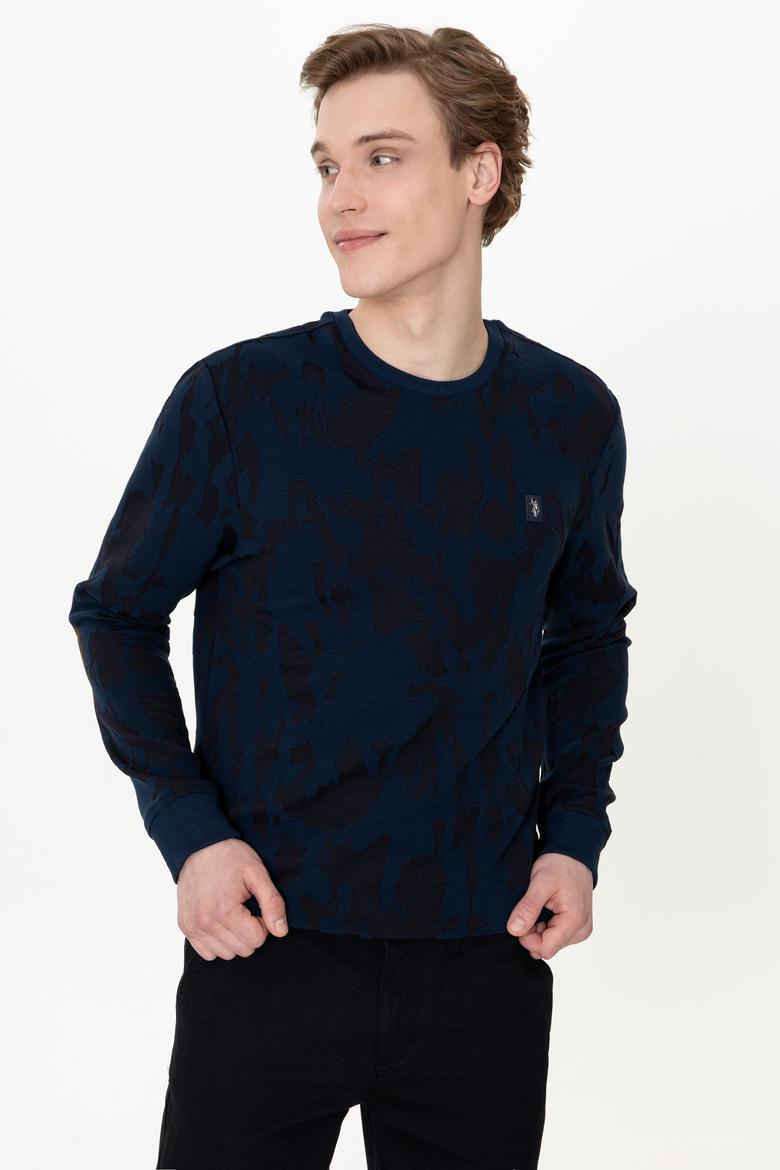 Erkek Lacivert Bisiklet Yaka Sweatshirt