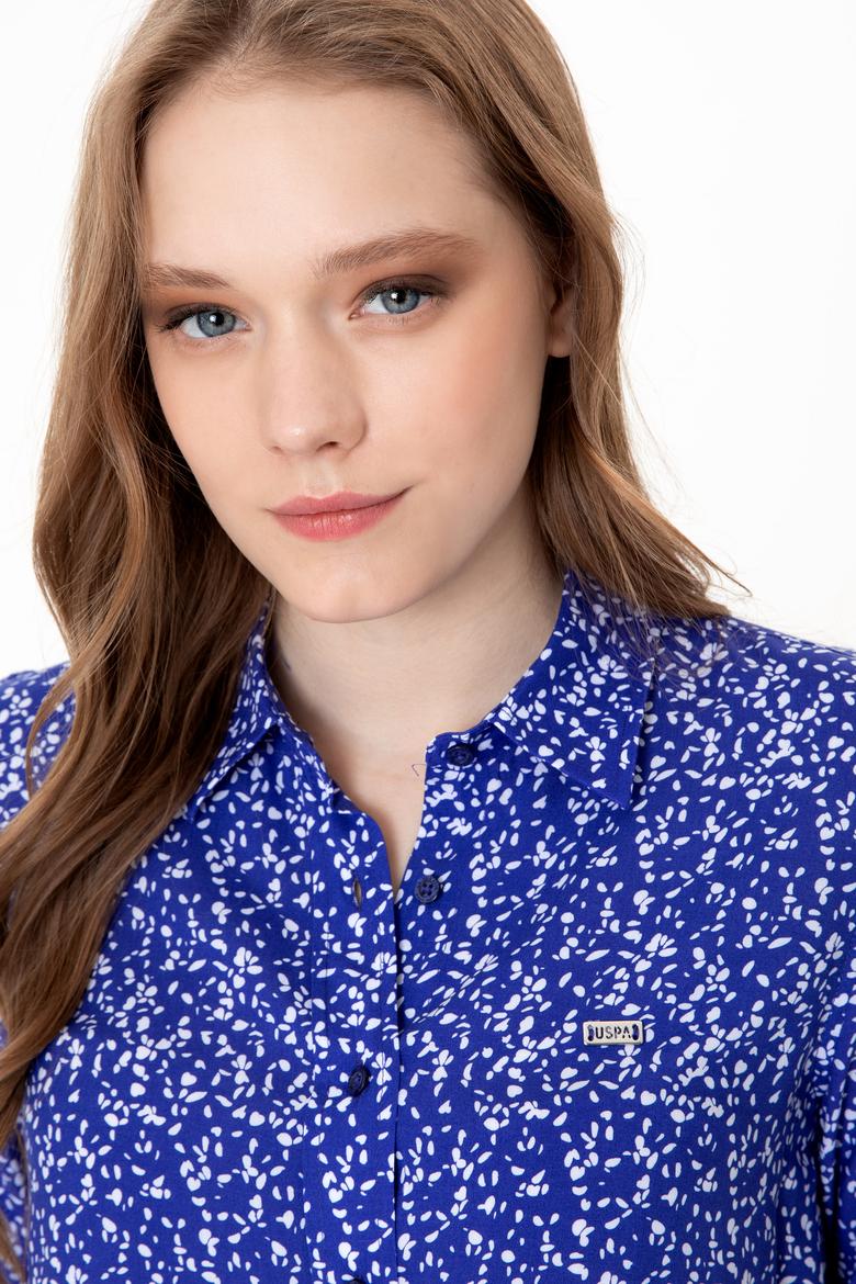 Kadın Mavi Uzun Kollu Gömlek - 50247291003