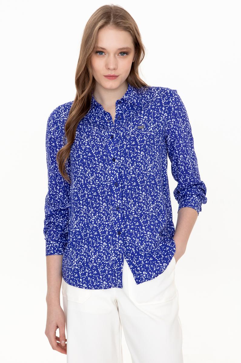 Kadın Mavi Uzun Kollu Gömlek