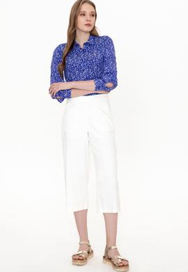 Kadın Mavi Uzun Kollu Gömlek - 50247291003