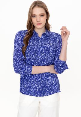 Kadın Mavi Uzun Kollu Gömlek - 50247291003