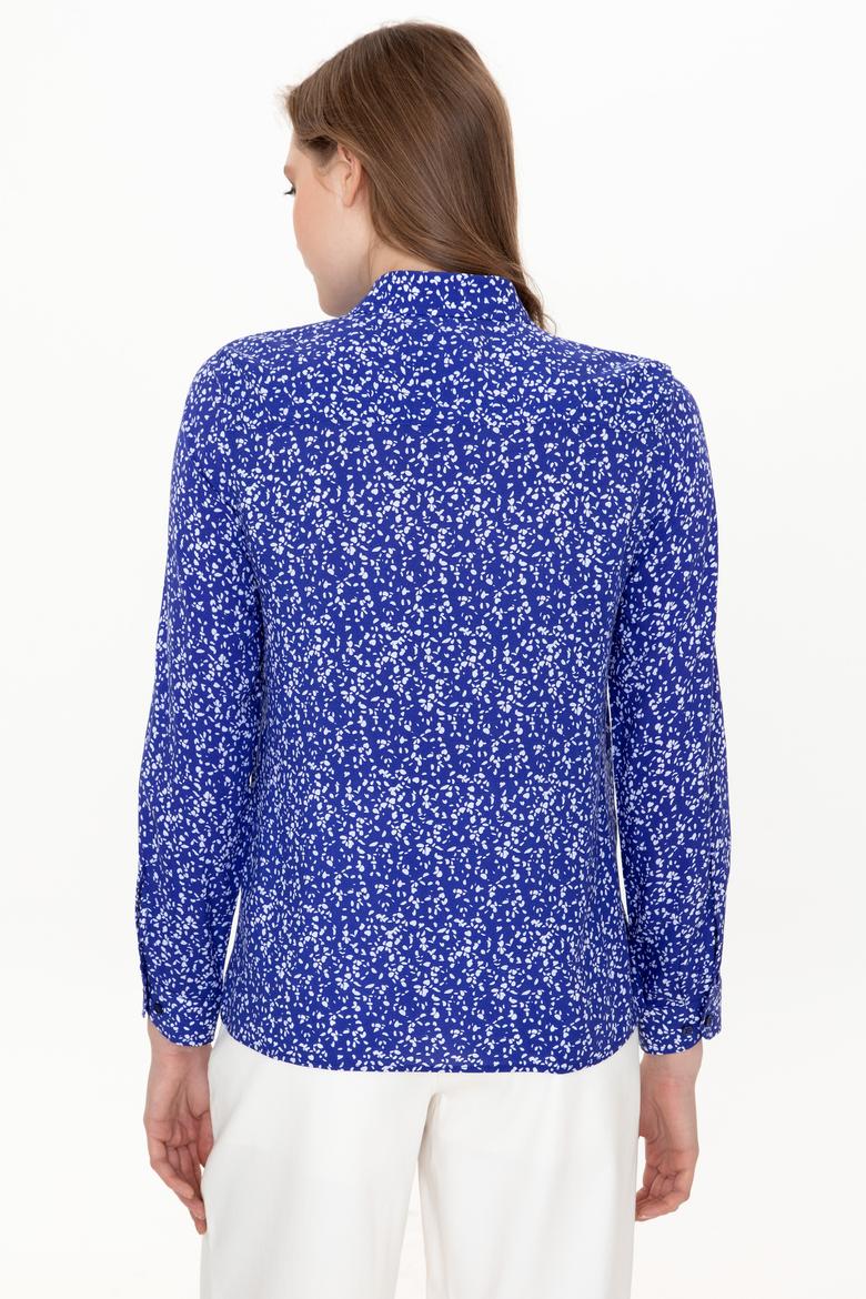 Kadın Mavi Uzun Kollu Gömlek - 50247291003