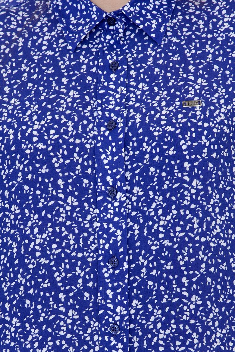 Kadın Mavi Uzun Kollu Gömlek - 50247291003