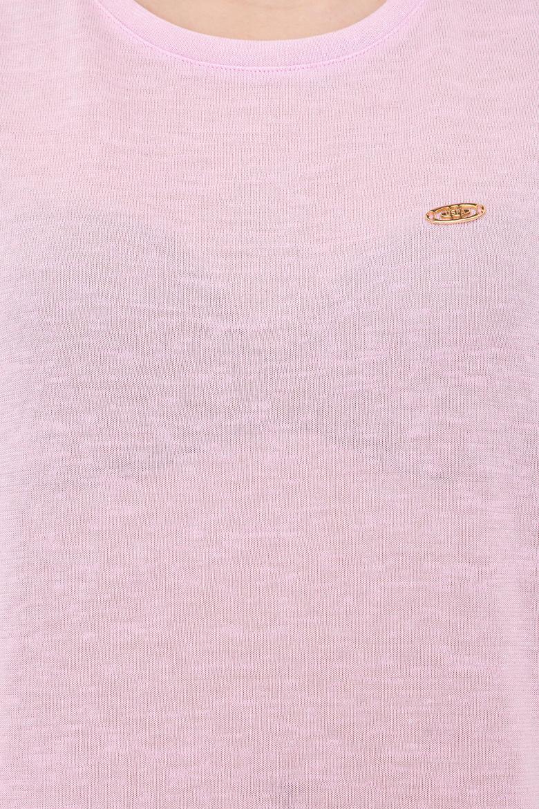 Kadın Manolya Bisiklet Yaka Tişört - 50247099028