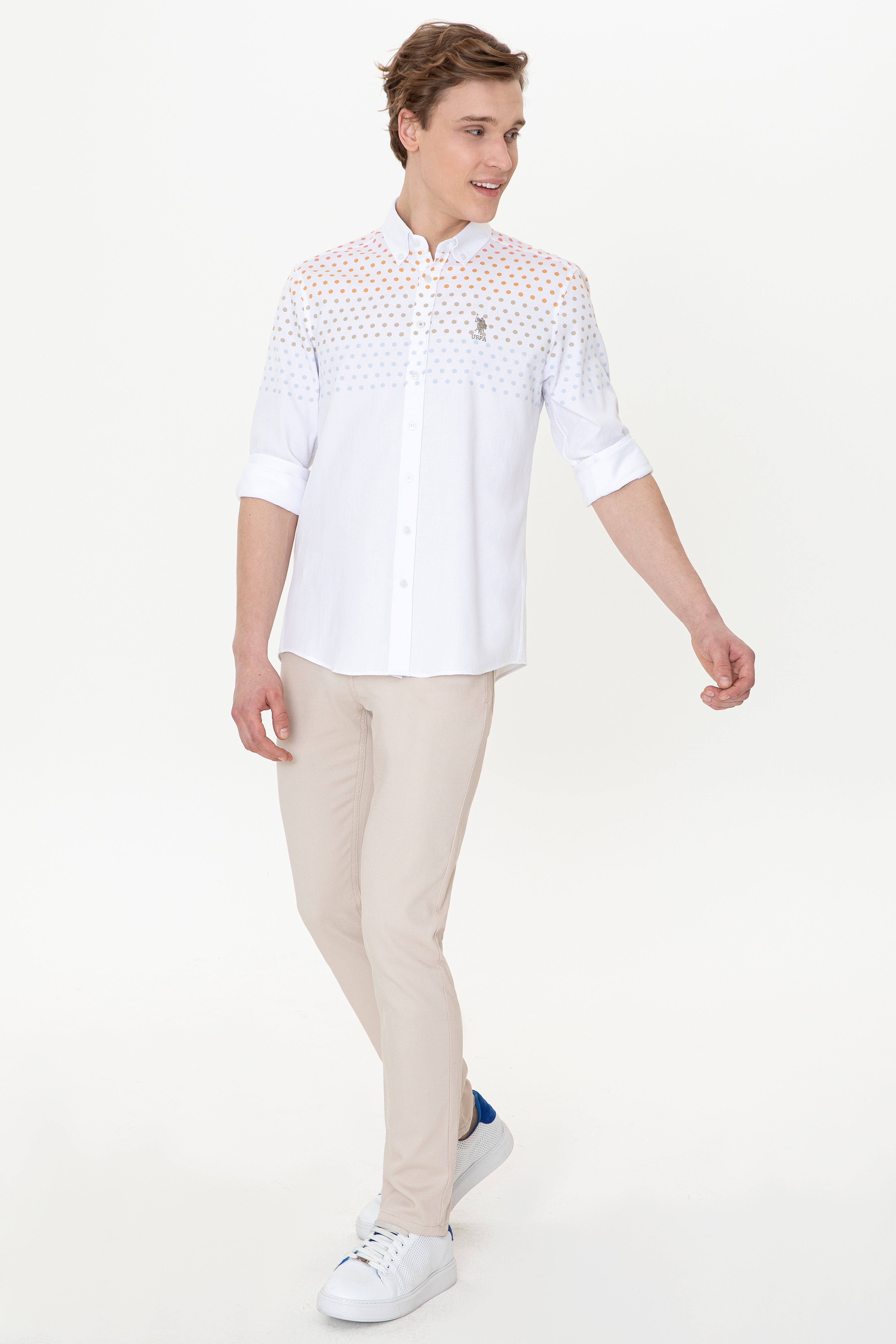 Erkek Slim Fit Bej Kanvas Pantolon - Image 3