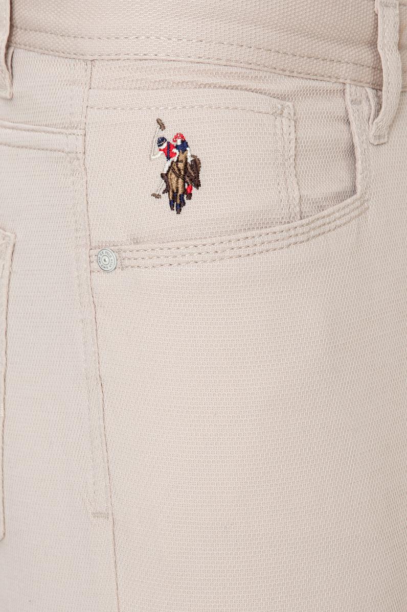 Erkek Slim Fit Bej Kanvas Pantolon