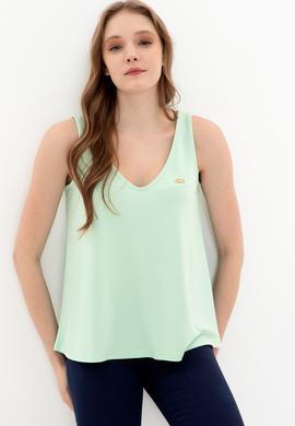 Kadın Mint Kolsuz Tişört - 50248910013