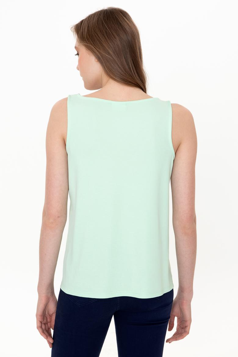 Kadın Mint Kolsuz Tişört - 50248910013