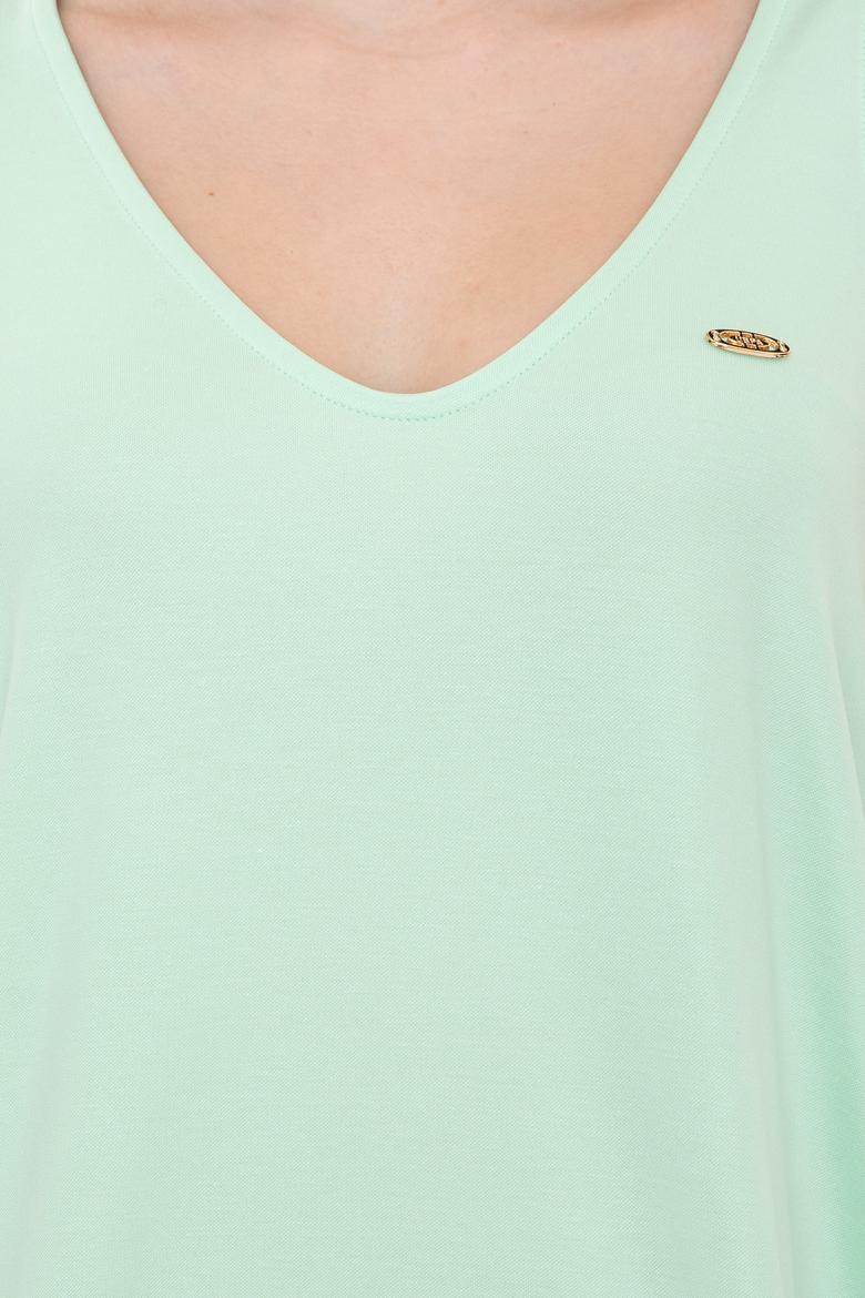 Kadın Mint Kolsuz Tişört - 50248910013