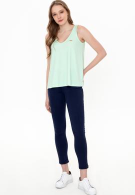 Kadın Mint Kolsuz Tişört - 50248910013