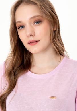 Kadın Manolya Bisiklet Yaka Tişört - 50247099028