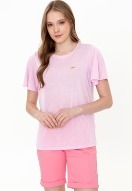 Kadın Manolya Bisiklet Yaka Tişört - 50247099028