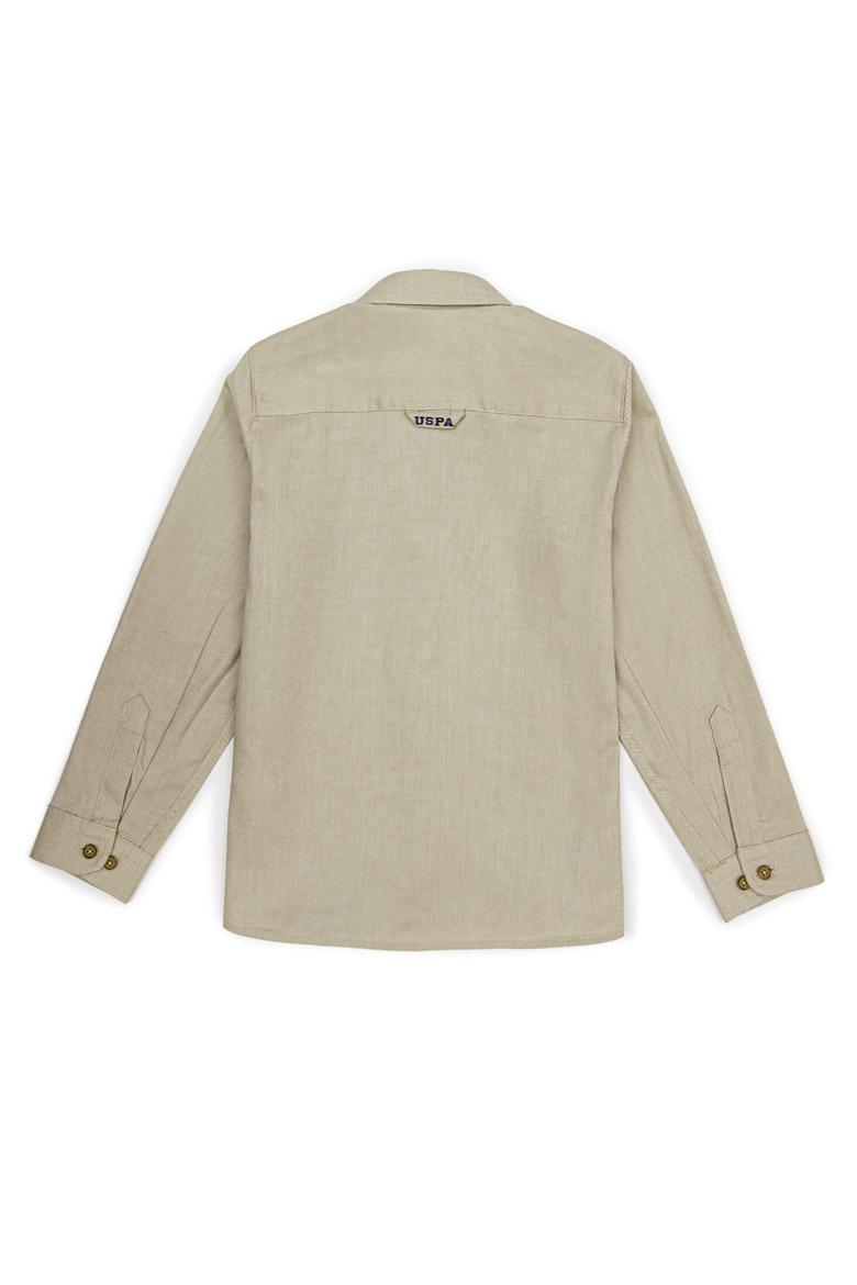 Erkek Çocuk Koyu Haki Uzun Kollu Basic Gömlek - 50247649092