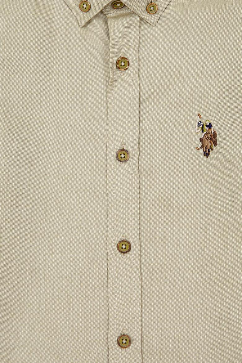 Erkek Çocuk Koyu Haki Uzun Kollu Basic Gömlek - 50247649092