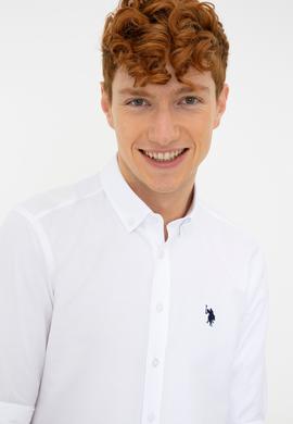 Erkek Beyaz Gömlek Uzunkol Basic - 50249786016