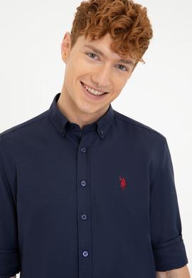 Erkek Lacivert Gömlek Uzunkol Basic - 50249786042