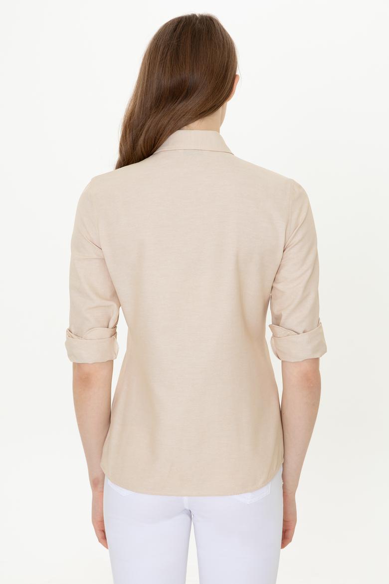 Kadın Camel Uzun Kollu Basic Gömlek - 50249850062