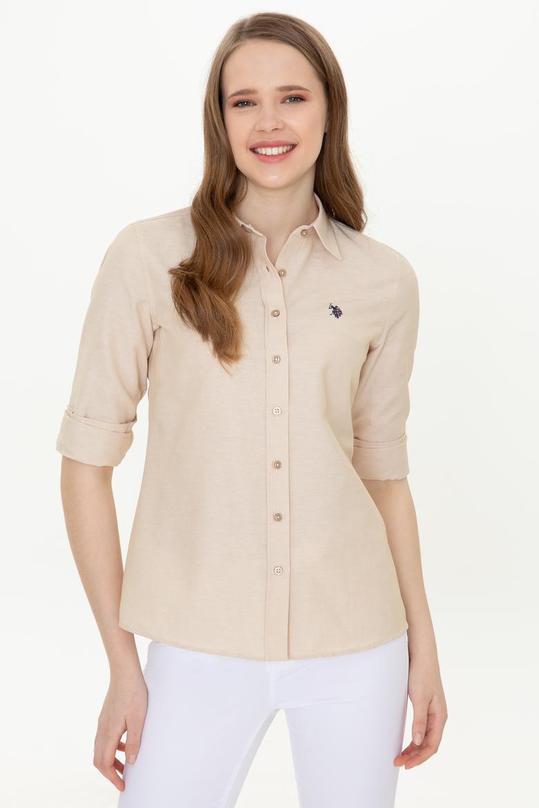 Kadın Camel Uzun Kollu Basic Gömlek - 50249850062
