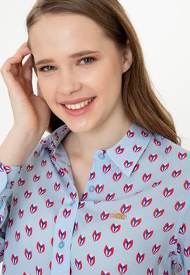 Kadın Açık Mavi Uzun Kollu Gömlek - 50249535002