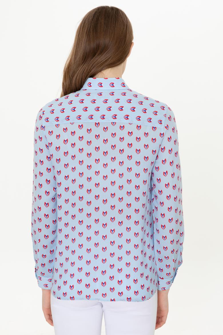 Kadın Açık Mavi Uzun Kollu Gömlek - 50249535002