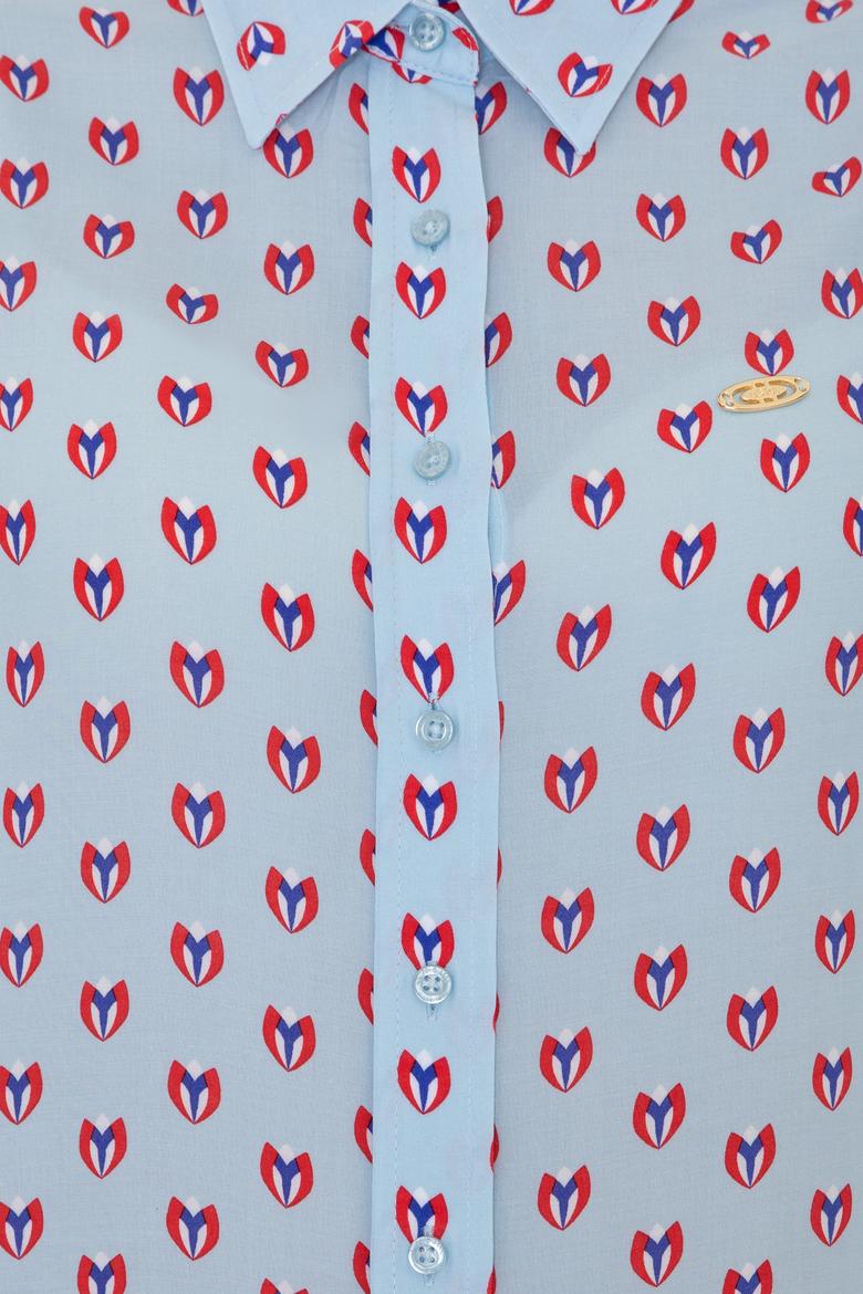 Kadın Açık Mavi Uzun Kollu Gömlek - 50249535002