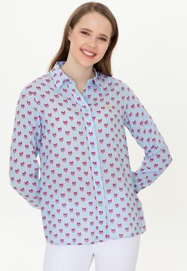 Kadın Açık Mavi Uzun Kollu Gömlek - 50249535002