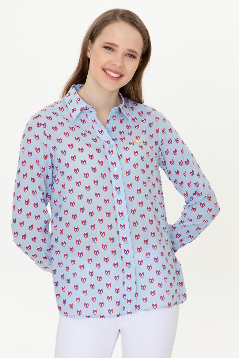 Kadın Açık Mavi Uzun Kollu Gömlek - 50249535002