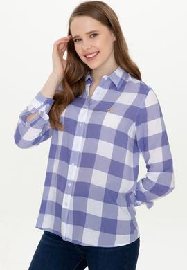 Kadın Mavi Uzun Kollu Gömlek - 50251758002