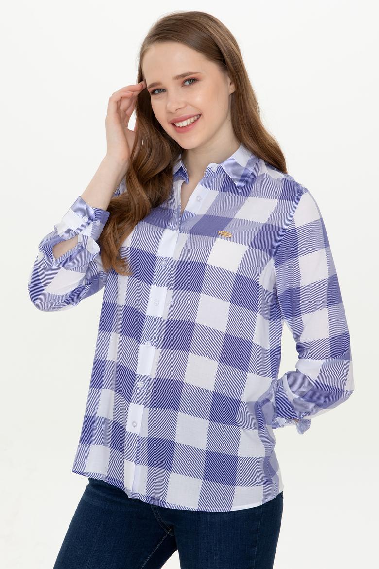 Kadın Mavi Uzun Kollu Gömlek - 50251758002