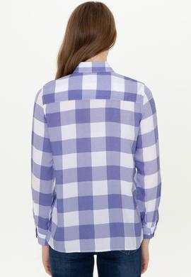 Kadın Mavi Uzun Kollu Gömlek - 50251758002