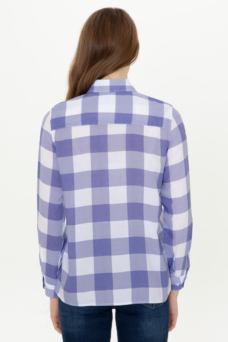 Kadın Mavi Uzun Kollu Gömlek - 50251758002