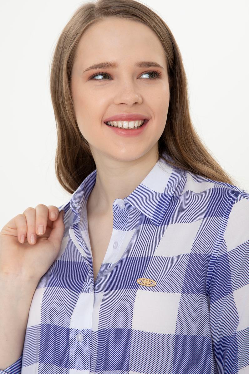 Kadın Mavi Uzun Kollu Gömlek