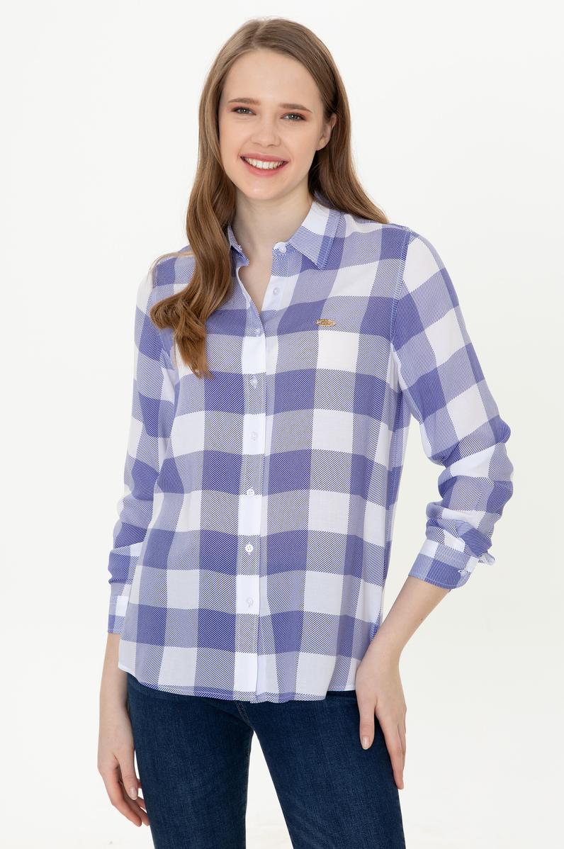 Kadın Mavi Uzun Kollu Gömlek