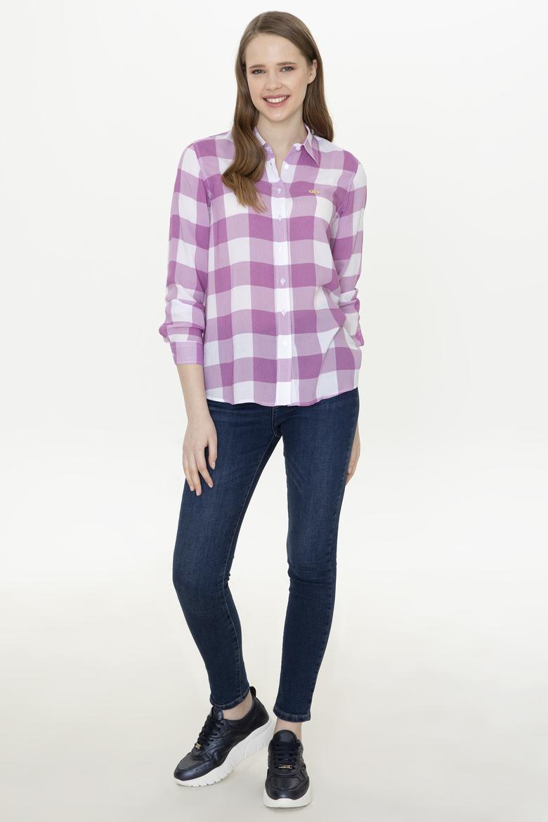 Kadın Menekşe Uzun Kollu Gömlek - 50251758012
