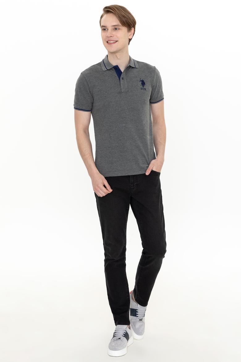 Erkek Antrasit Melanj Basic Tişört - 50247371091