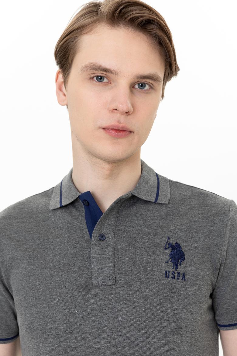 Erkek Antrasit Melanj Basic Tişört - 50247371091