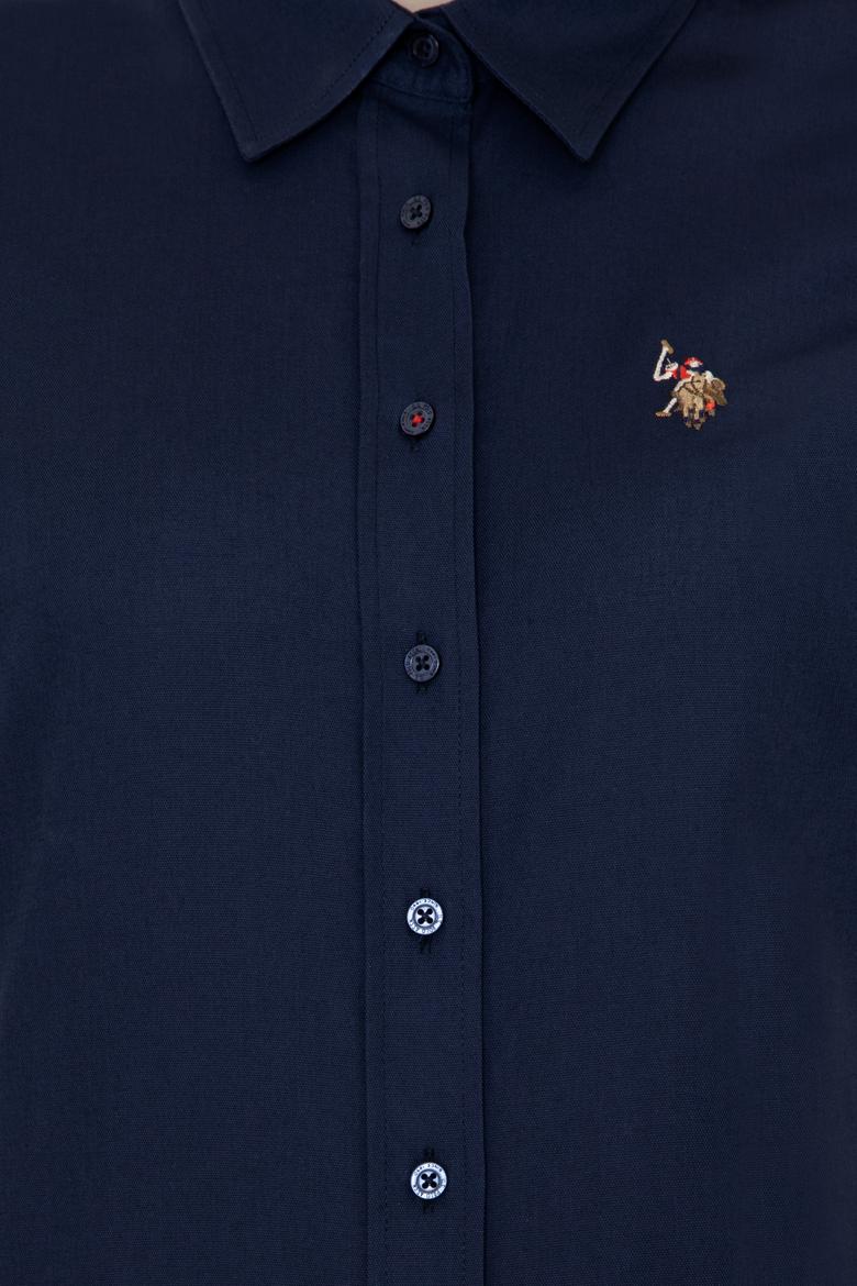 Kadın Lacivert Uzun Kollu Basic Gömlek - 50246454042