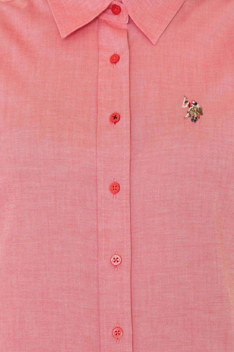 Kadın Kırmızı Uzun Kollu Basic Gömlek