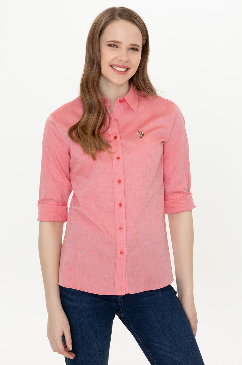 Kadın Kırmızı Uzun Kollu Basic Gömlek