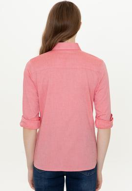 Kadın Kırmızı Uzun Kollu Basic Gömlek - 50246454096