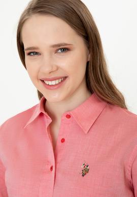 Kadın Kırmızı Uzun Kollu Basic Gömlek - 50246454096