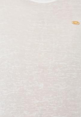 Kadın Beyaz Bisiklet Yaka Tişört - 50247099003