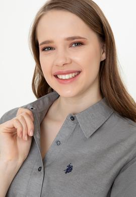 Kadın Antrasit Uzun Kollu Basic Gömlek - 50253658094