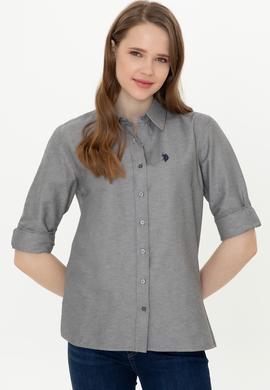 Kadın Antrasit Uzun Kollu Basic Gömlek - 50253658094