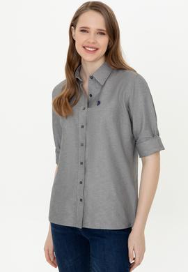 Kadın Antrasit Uzun Kollu Basic Gömlek - 50253658094