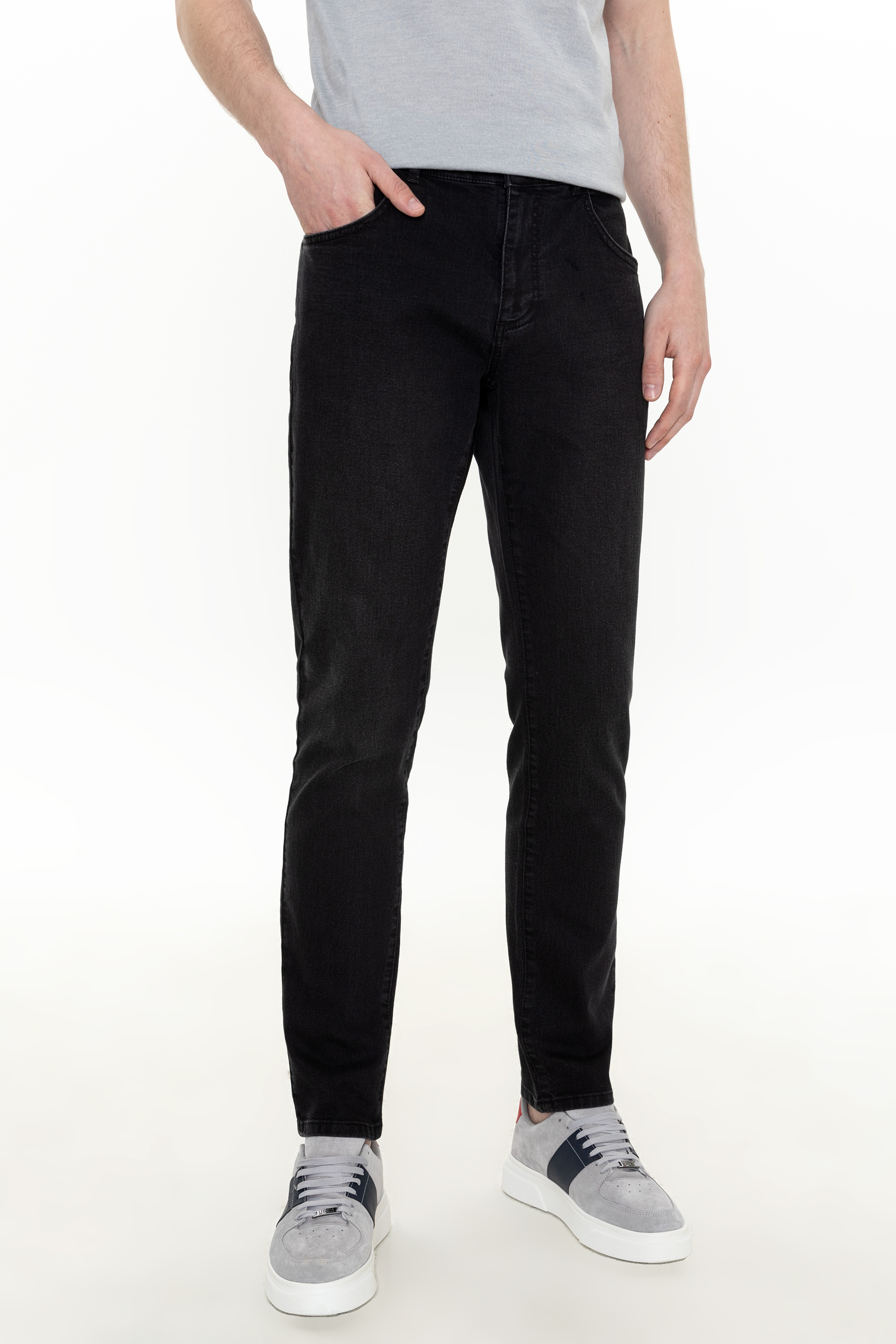 Erkek Koyu Gri Jean Pantolon - Image 3
