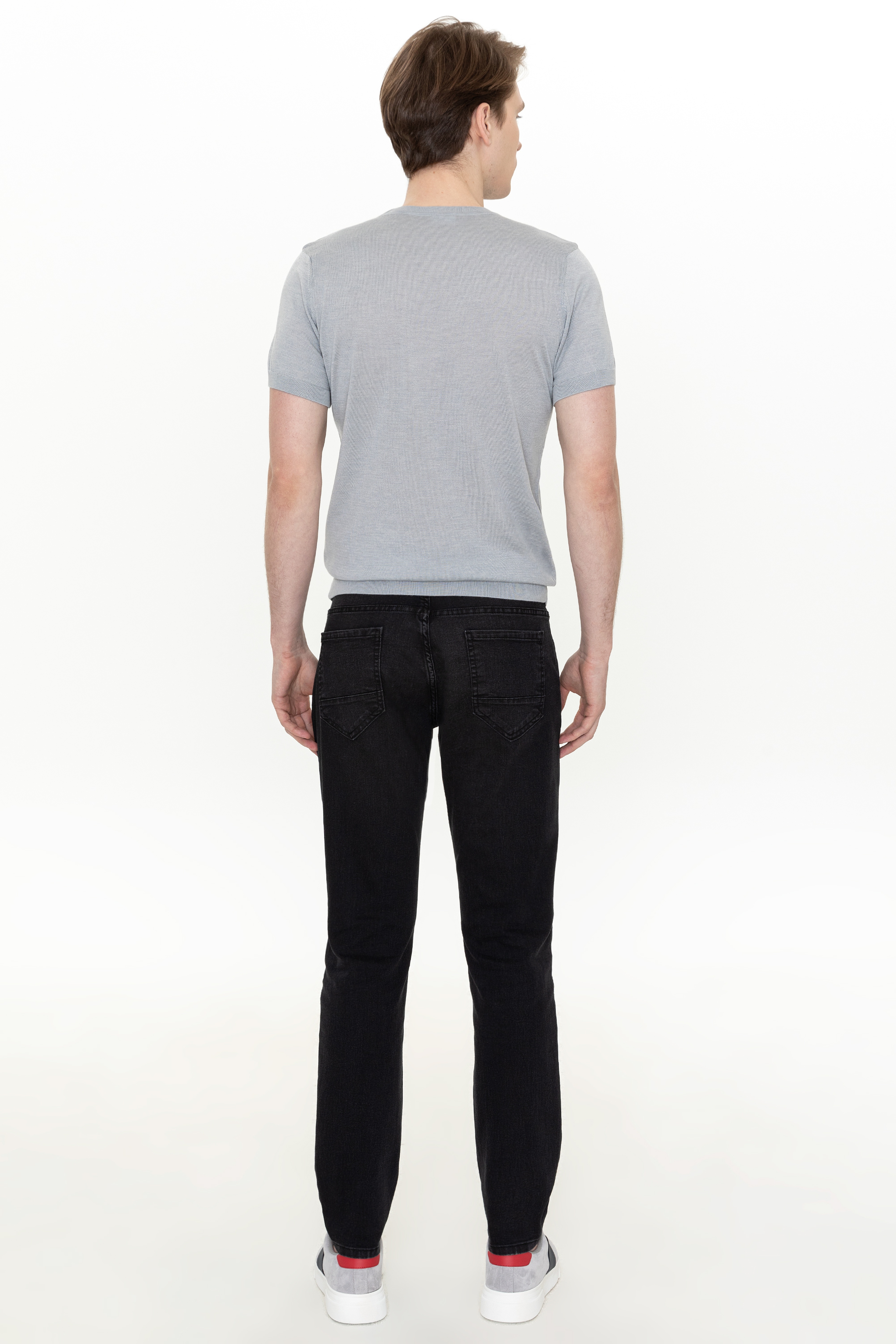 Erkek Koyu Gri Jean Pantolon - Image 4