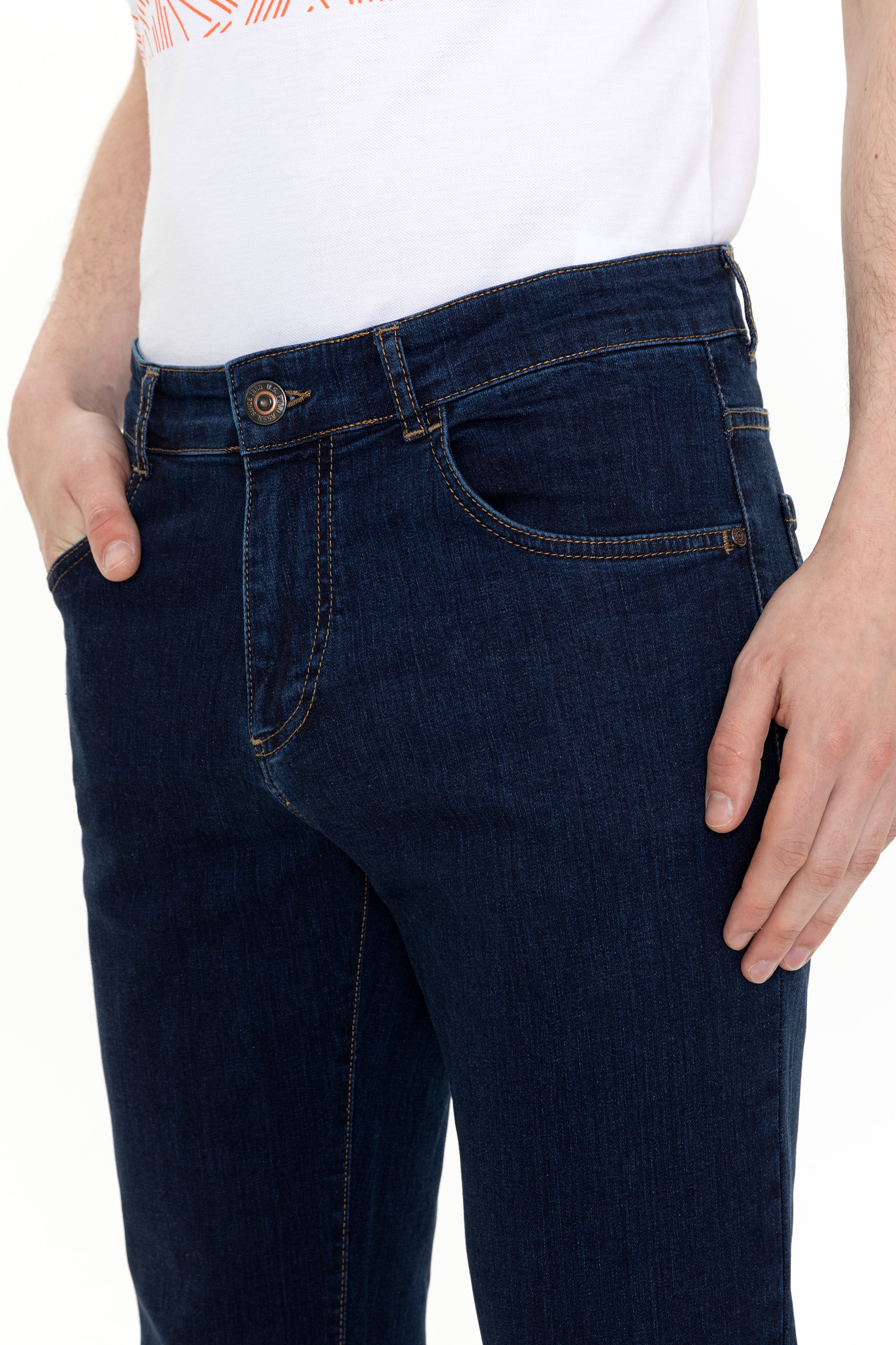 Erkek Lacivert Denim Pantolon - Image 6