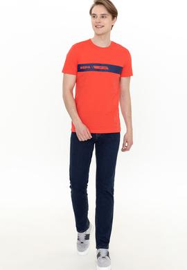 Erkek Kırmızı Bisiklet Yaka Tişört - 50247327177